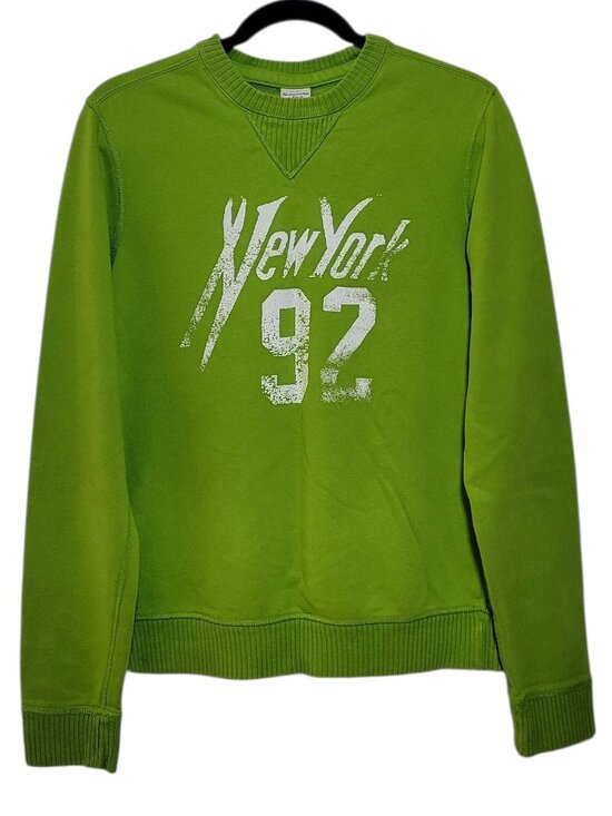Abercrombie & Fitch Tops - Abercrombie & Fitch Lime Green New York 92 Graphic Sweatshirt Medium Streetwear